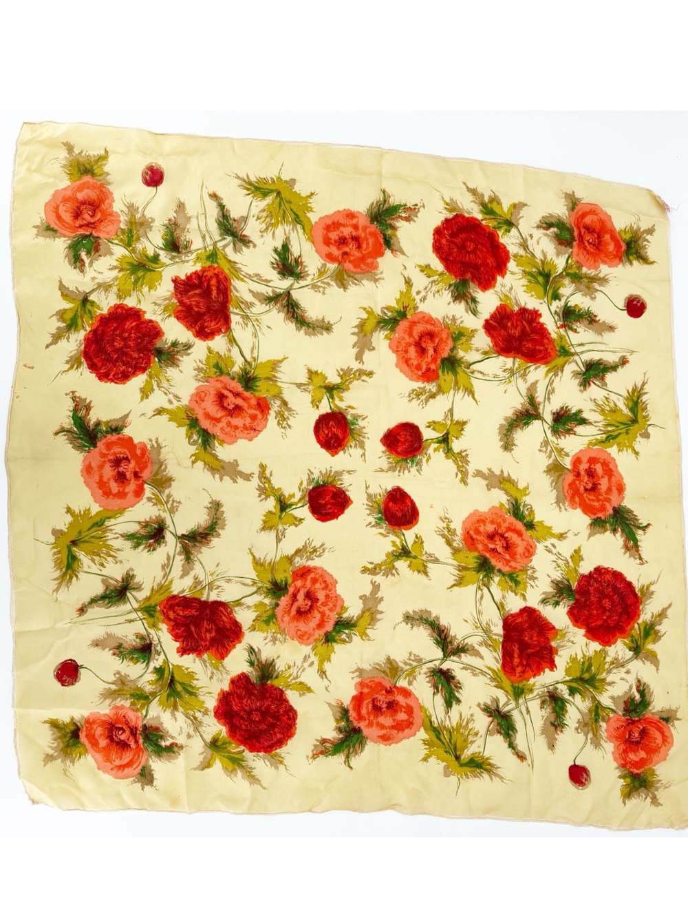 (2) Vintage Scarves Roses Floral - Picture 4 of 7